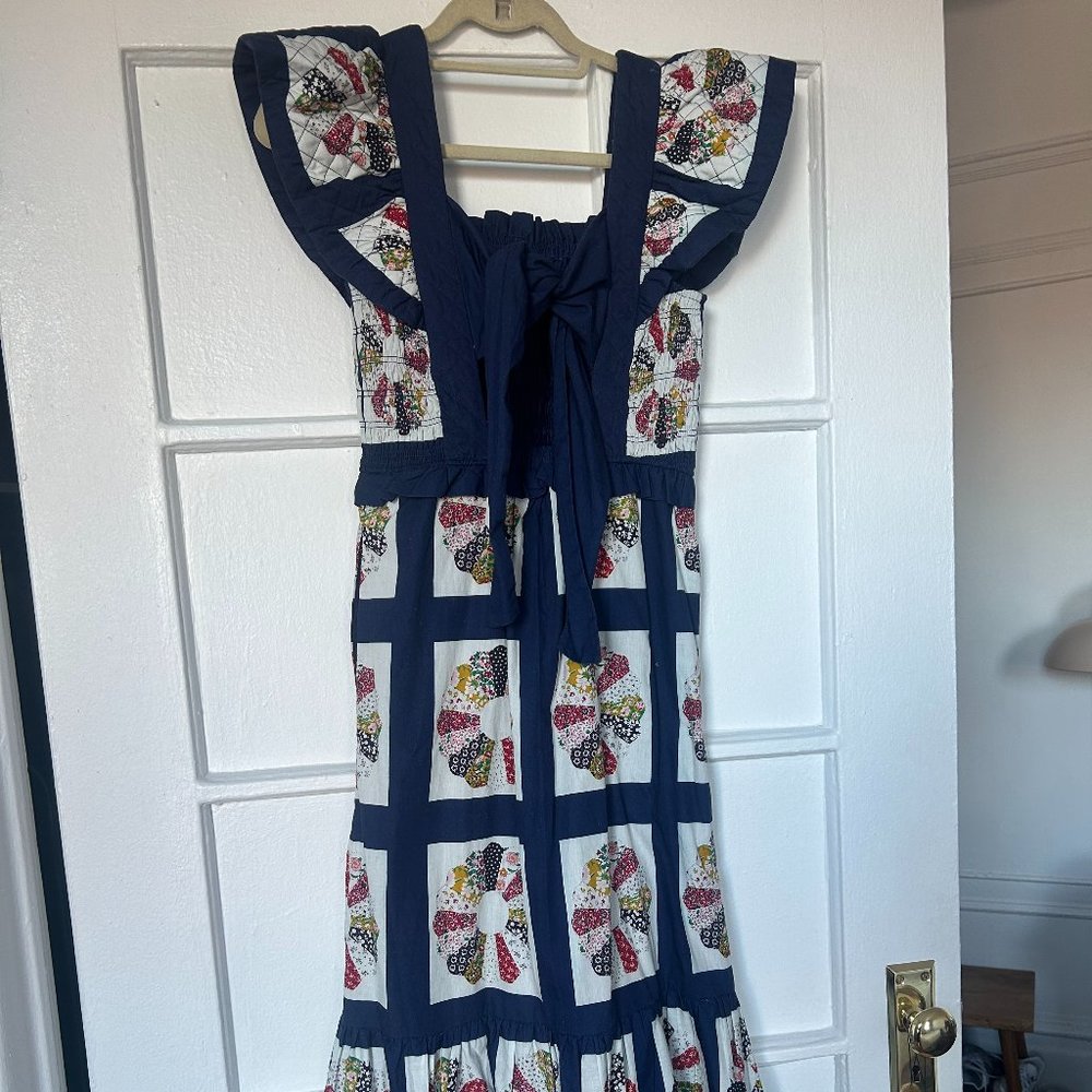NWT SEA NY Pippin Patchwork Smocked Apron Dress - Picture 3 of 9